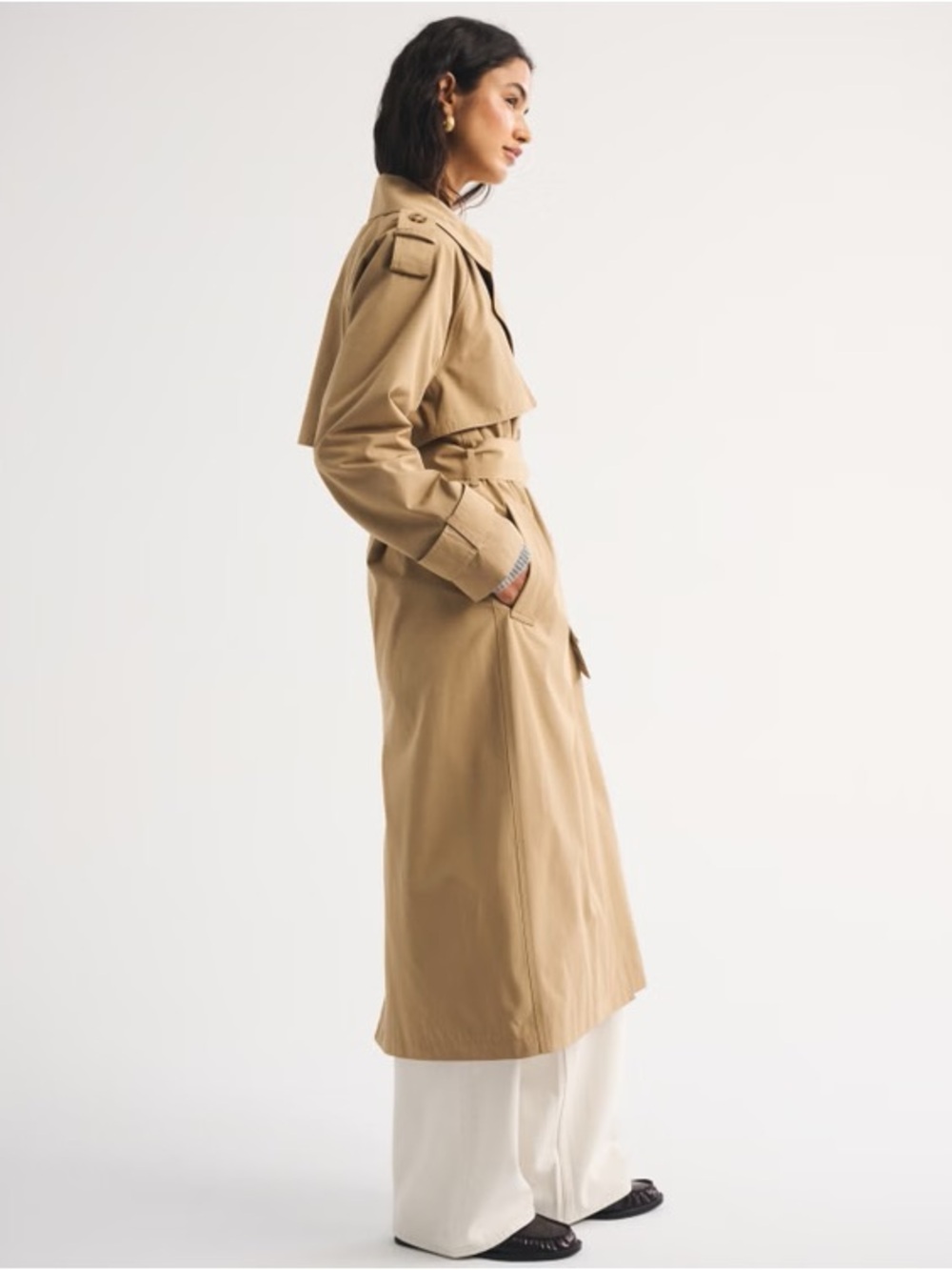 Abercrombie & Fitch Carrie Long Trench Coat - Picture 4 of 10